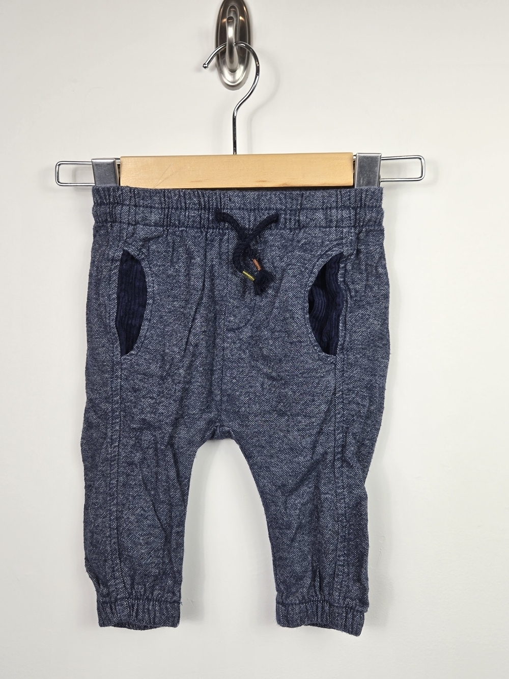 Zara Baby Soft Knit Jogger Pants Blue Heather 9-12M